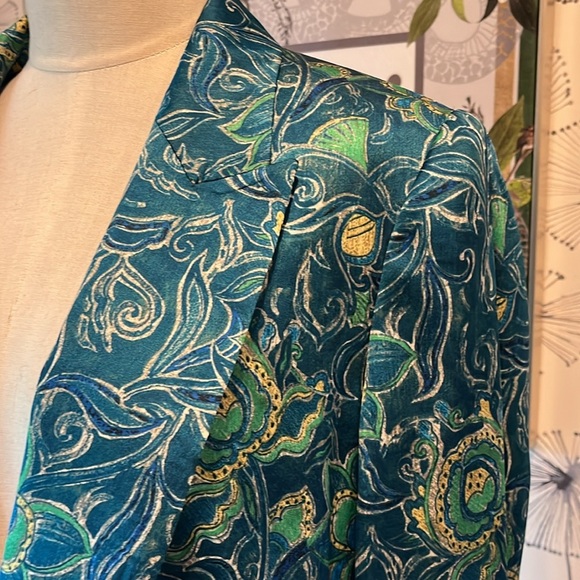 ZARA L run small Floral Blue and Green Women's Jacket - Picture 2 of 3